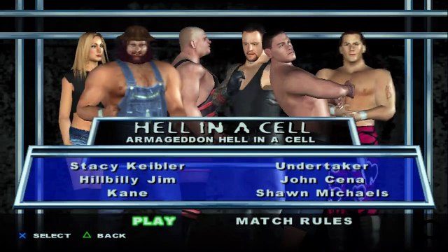 HCTP Stacy Keibler(ovr 100) vs Hillbilly Jim vs Kane vs Undertaker vs John Cena vs Shawn Michaels
