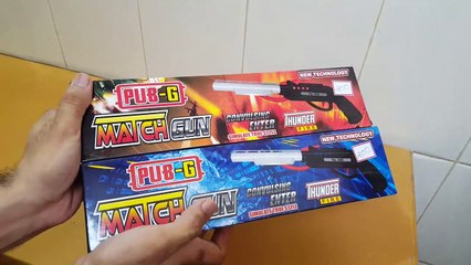 Unboxing and Review of match stick fire pubg gun toy for kids fun