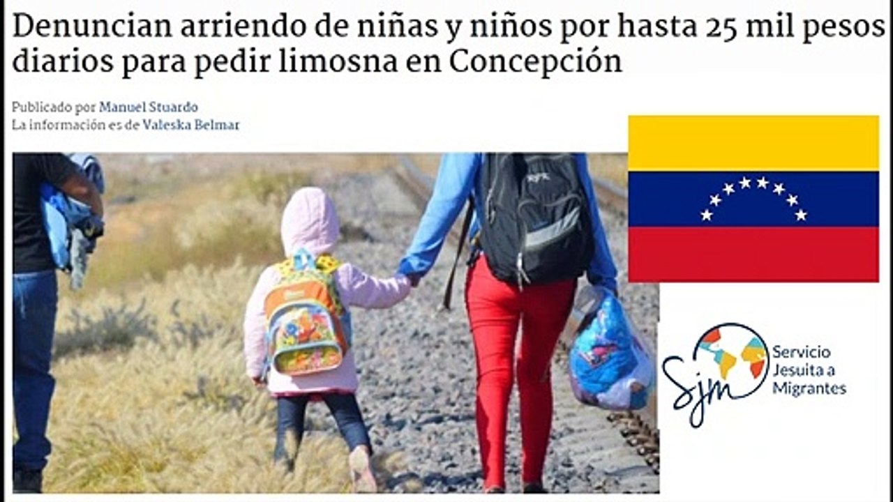 Venezolanos arriendan niños por $25mil diarios para poder salir a limosnear en Concepción