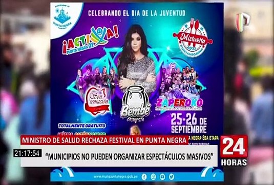 Cevallos sobre festival en Punta Negra: “Municipalidades no pueden organizar espectáculos masivos”