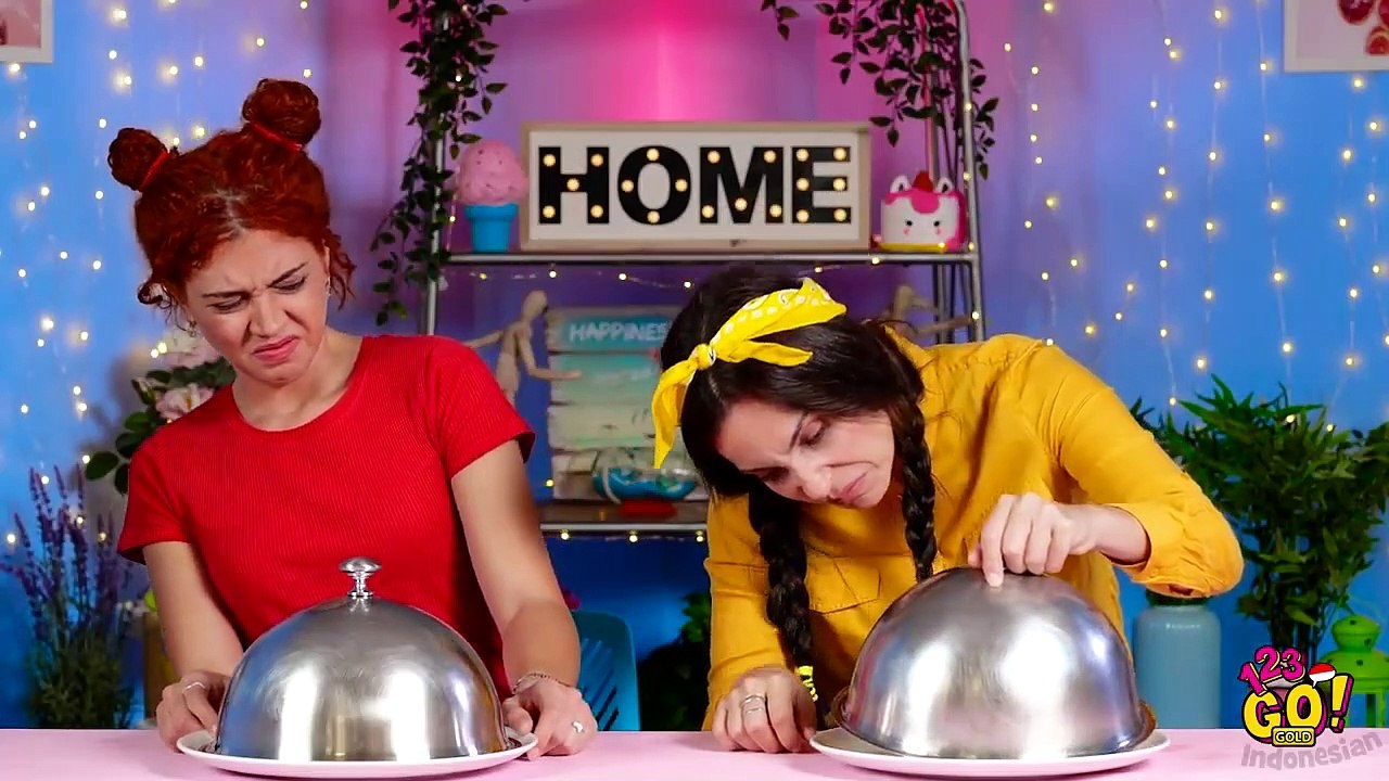 TANTANGAN MAKANAN JELI RAKSASA VS MAKANAN ASLI -- Tantangan Makanan Lucu oleh 123 GO! GOLD