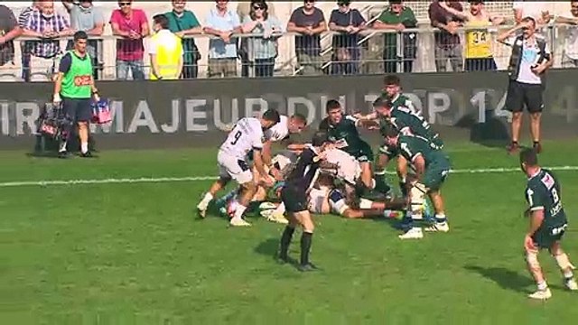 TOP 14 - Essai de Marco TAULEIGNE 2 (MHR) - Section Paloise - Montpellier Hérault - J04 - Saison 2021/2022