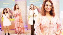Sonakshi Sinha Dances In front Of Media To Promote Her Upcoming Song 'Mil Mahiya'