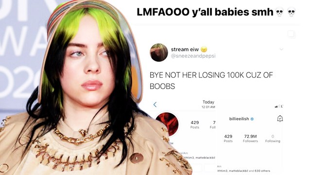 Popstar Billie Eilish Lost 100K Followers On Social Media