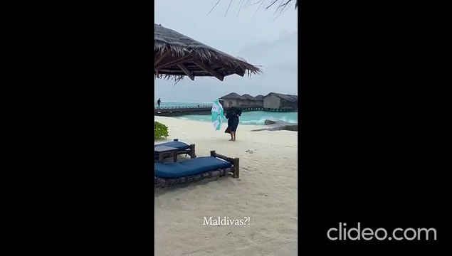 Cristiana Jesus e Cláudio Alegre sofrem com temporal nas Maldivas