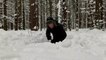 SOLO Two Days WINTER BUSHCRAFT Camp - Shelter in Snowfall