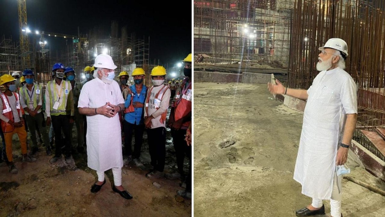 PM Modi visits construction site of Central vis...