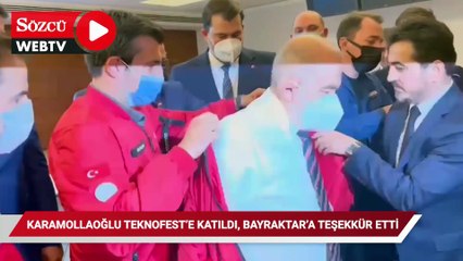 Karamollaoğlu Teknofest'e katıldı, Bayraktar'a teşekkür etti