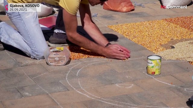 Κόσοβο: Μωσαϊκό - πορτρέτο της Άνγκελα Μέρκελ