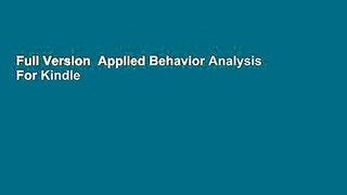 Full Version  Applied Behavior Analysis  For Kindle