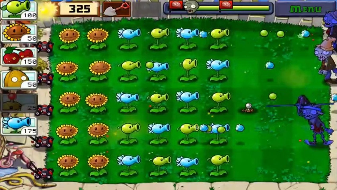 Plants vs. Zombies- Gameplay Walkthrough Part 2 (LEVEL 1.5 - 1.7 COMPLETED)