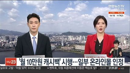 '월 10만원 캐시백' 시행…일부 온라인몰 인정