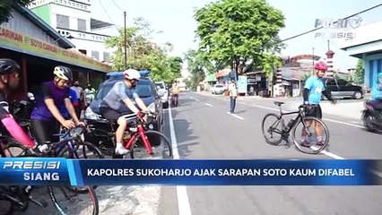 Kapolres Sukoharjo Ajak Sarapan Soto dan Berikan Bansos Kepada Kaum Difabel