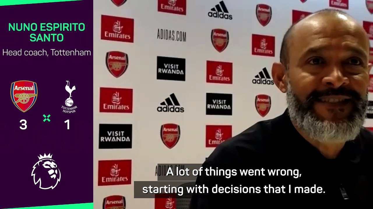 Nuno Espirito Santo assume ses responsabilités après la claque reçue dans le derby londonien