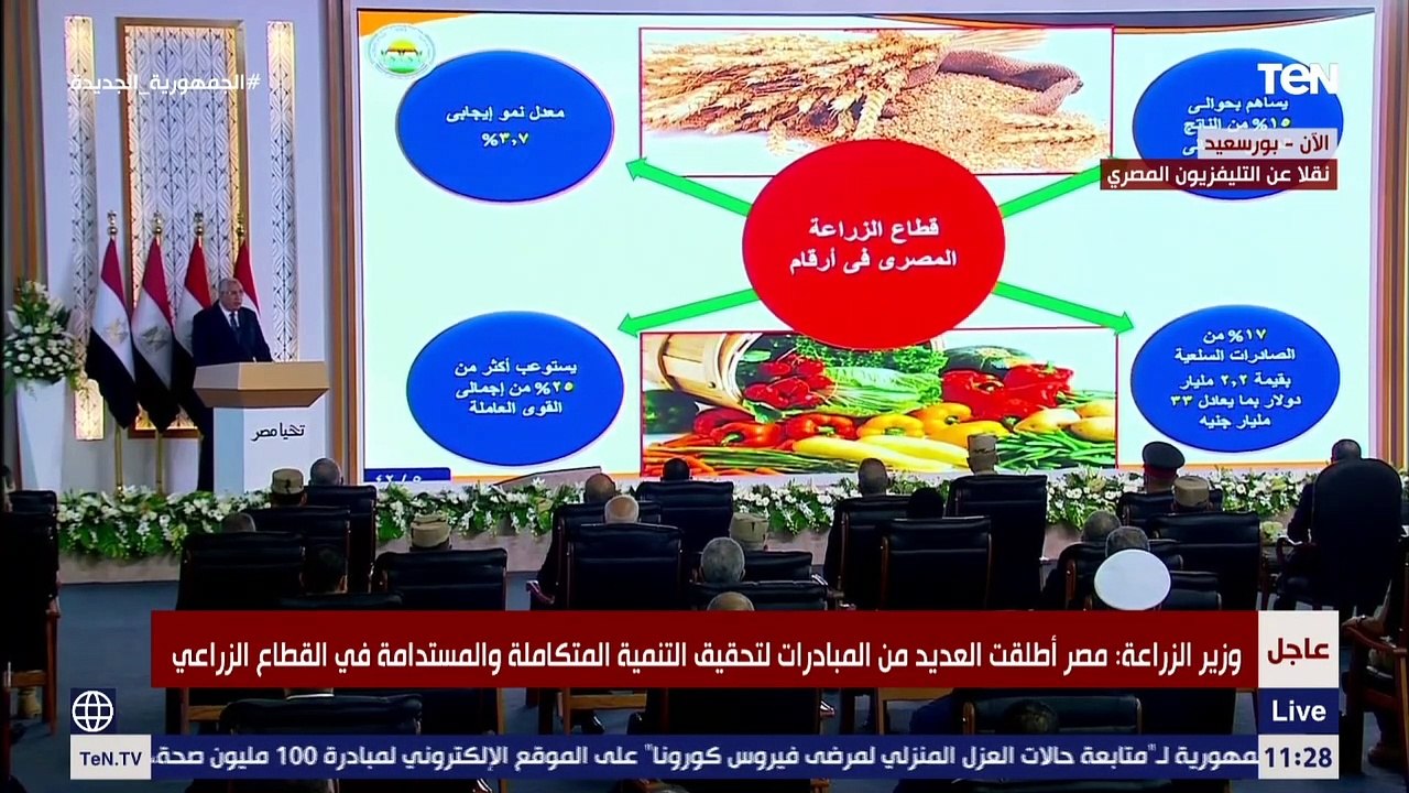 كلمة وزير الزراعة خلال افتتاح محطة معالجة مياه مصرف بحر البقر