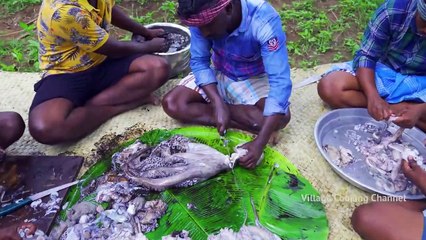 OCTOPUS COOKING and EATING _ Big Size Octopus fry _ Seafood Recipe Cooking in Vi