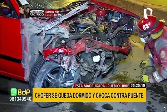 Pueblo Libre: Chofer salvó de morir tras chocar contra puente en av. La Marina
