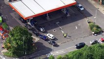 Aerial shots show tailbacks at UK petrol stations