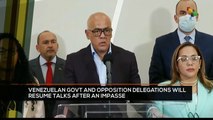 FTS 8:30 27-09: Venezuelan govt. and opposition delegations will resume talks after an impasse