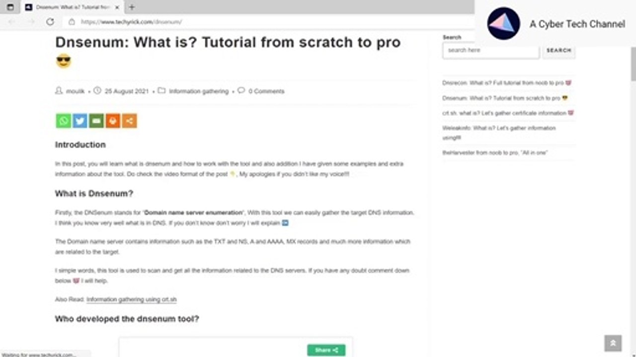 Dnsenum full tutorial from basics  #dnsenum