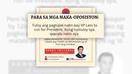 Video herunterladen: Dating Sen. Trillanes, tatakbo raw Pangulo kung hindi pa makapagdesisyon si VP Robredo pagsapit ng 12NN sa Oct. 8 | 24 Oras