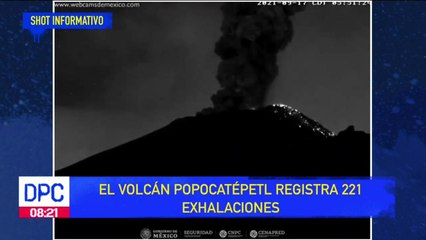 Volcán Popocatépetl registra 221 exhalaciones