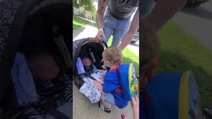 Little Boy Meets His New Baby Brother