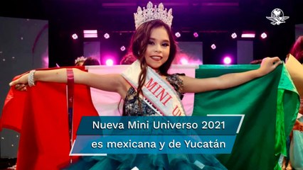 Tải video: Pequeña de Yucatán es coronada Mini Universo 2021 en Cartagena de Indias, Colombia