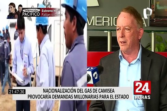 Raúl Jacob: Nacionalización del gas de Camisea provocaría demandas millonarias para el Estado