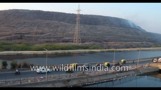 Fly over Delhi's overflowing Ghazipur landfill