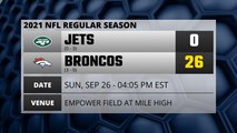 Jets @ Broncos Game Recap for SUN, SEP 26 - 04:05 PM EST