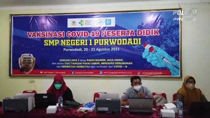Sat Lantas Polres Grobogan Gelar Vaksinasi Go To School di SMP Negeri 1 Purwodadi