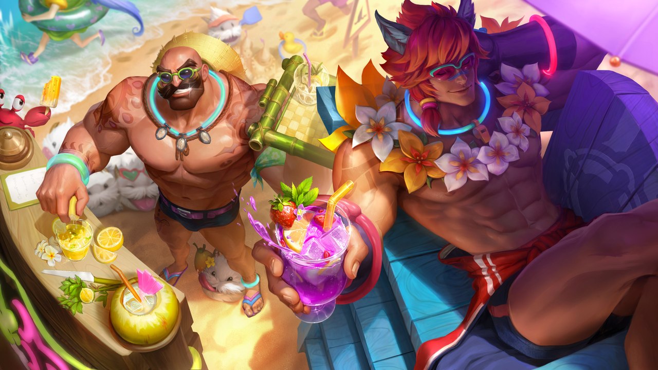 LoL: Novas skins Curtindo o Verão são reveladas para Braum e Sett