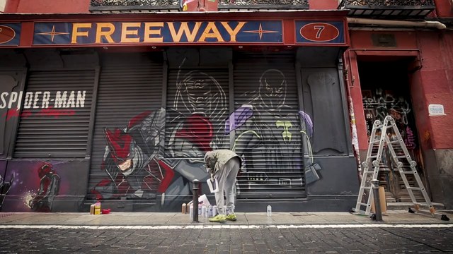 Spider-Man Miles Morales tiene un graffiti espectacular en Madrid, y te enseñamos dónde está