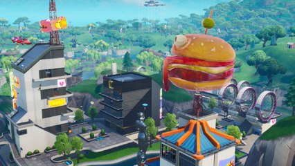 Fortnite: dancing inside a holographic of Durr Burger head