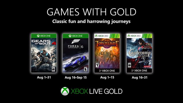 August's free Xbox Live Games With Gold revealed