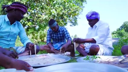 GOAT INTESTINE FRY _ Boti Pepper Fry Cooking In Village _ Mutton Boti Cleaning _