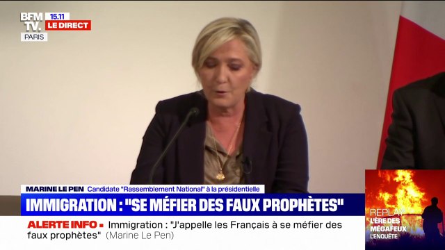 Ce que nous proposons, c'est une solution complète, clé en main au problème de l'immigration : si elle est élue, Marine Le Pen lancera un référendum sur l'immigration