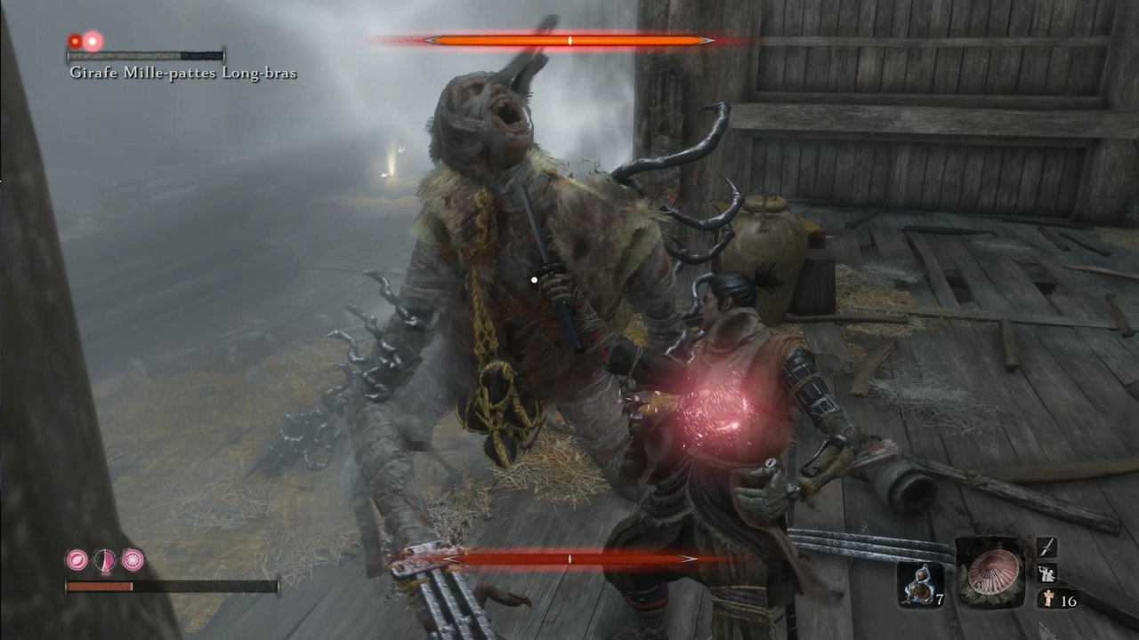 Guide Sekiro: Girafe Mille-pattes Long-bras, boss, long arm centipede, aide