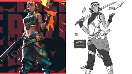 Valorant: Un artista mete a Raze en el universo de Naruto y ahora queremos una skin así