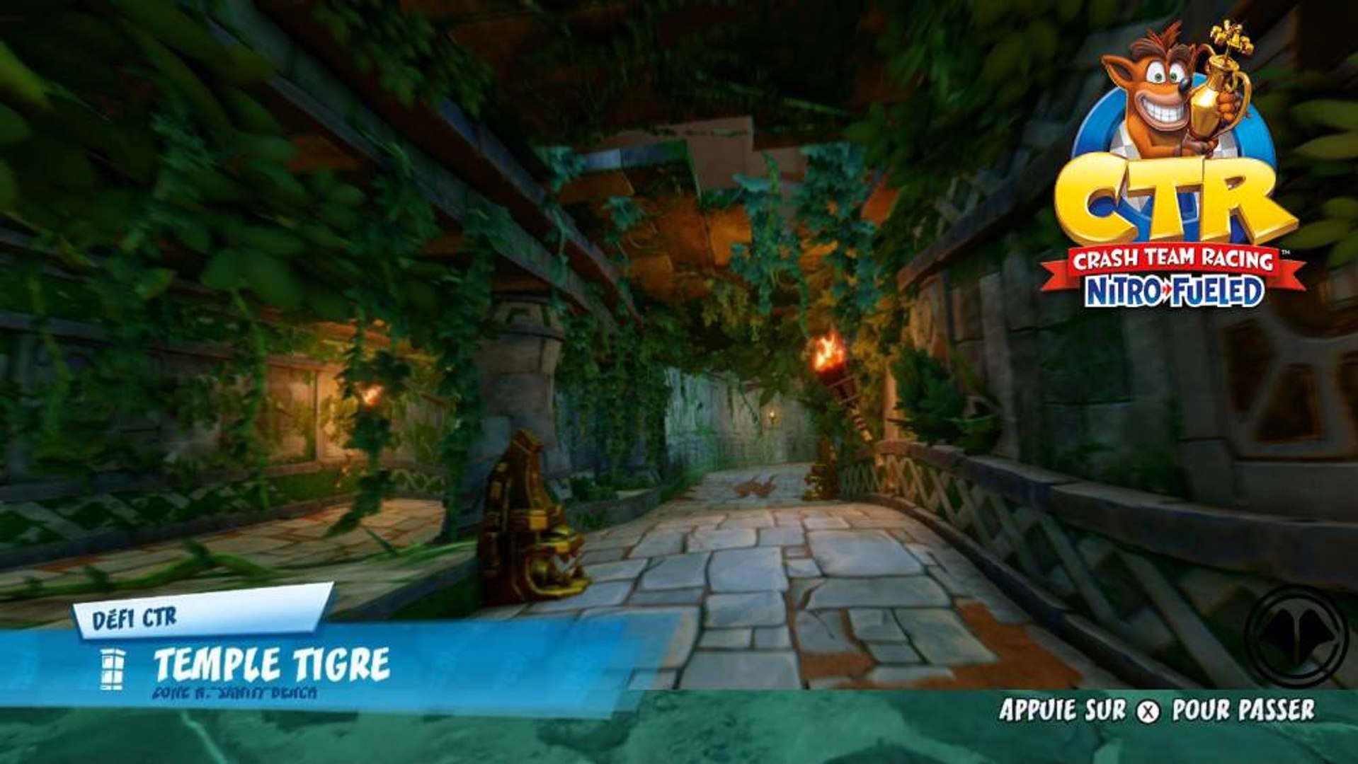 ⁣Défi lettres CTR - Temple Tigre : guide Crash Team Racing Nitro-Fueled