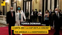 Torra demana a Junts, ERC i la CUP un pla concret per arribar a la independència