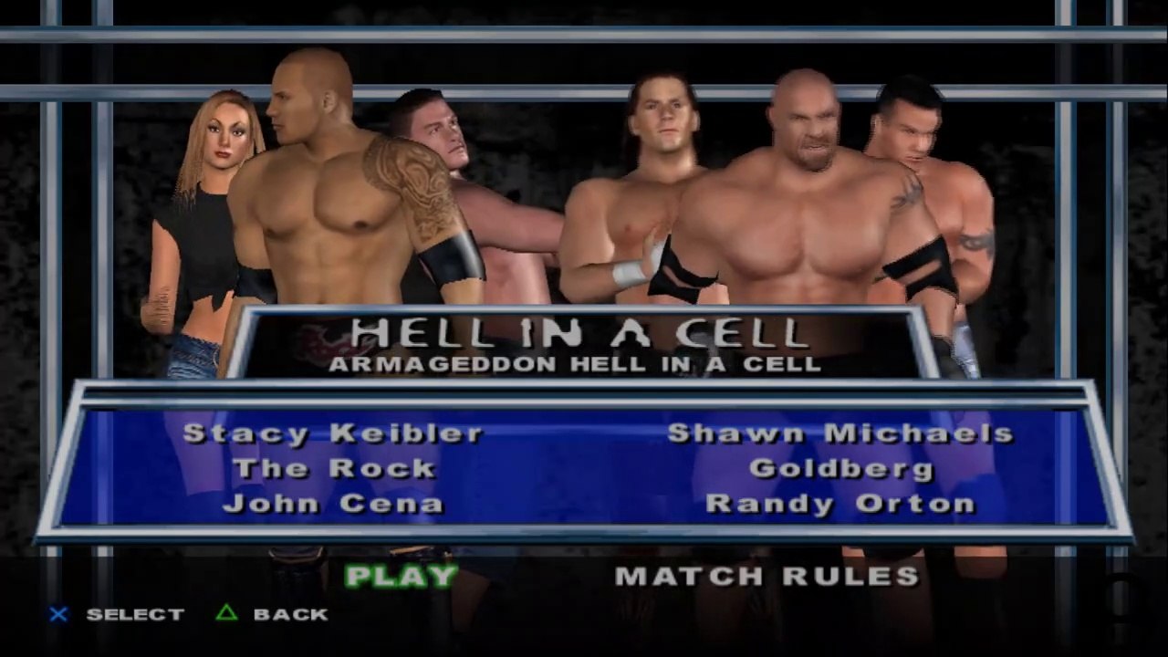 HCTP Stacy Keibler(ovr 100) vs The Rock vs John Cena vs Shawn Michaels vs Goldberg vs Randy Orton