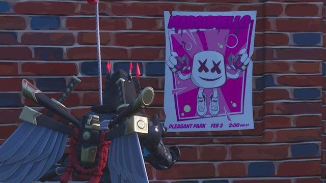Fortnite : trouver un poster du concert marshmello, défis du concert