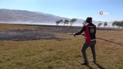 Kuş cennetindeki yangında soğutma çalışmaları sürüyor