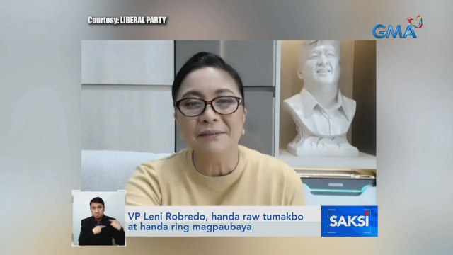 VP Leni Robredo, handa raw tumakbo at handa ring magpaubaya | Saksi