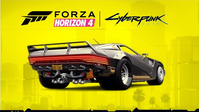 La voiture de Cyberpunk disponible dans Forza Horizon en téléchargement gratuit