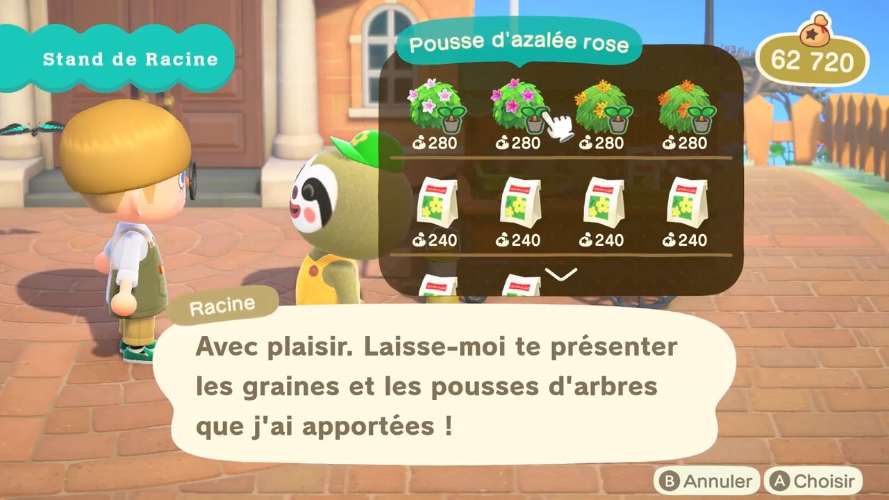Animal Crossing New Horizons : mise à jour gratuite, Racine, événements