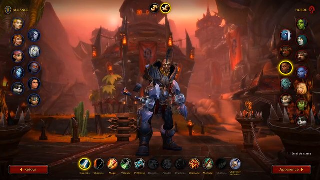 WoW Shadowlands : Écran de création de personnage animé