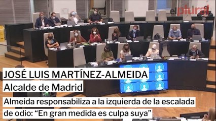 Almeida sale en defensa de Vox y responsabiliza a la izquierda de la escalada de odio: “En gran medida es culpa suya”